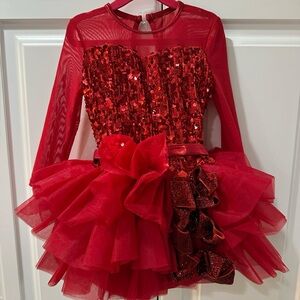 Red Sequin dance recital Costume